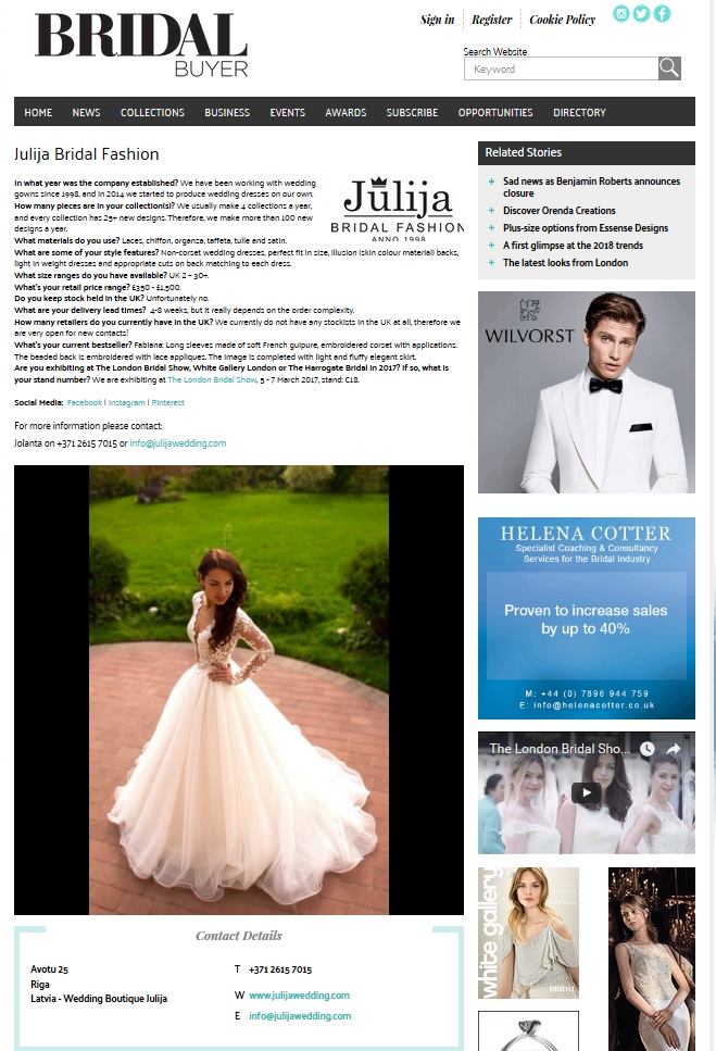 Bridal buyer magazine
